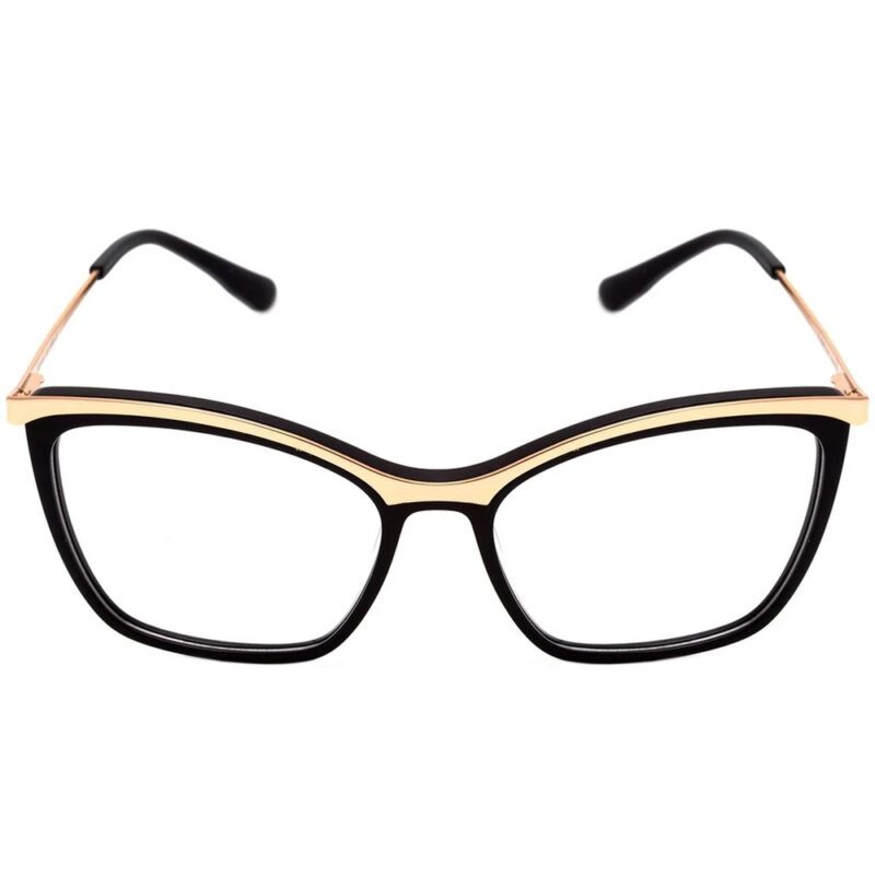 Óculos de Grau Feminino Gatinho Hickmann Acetato/Metal Preto modelo HI6107