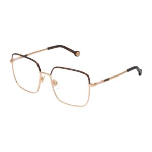 Óculos de Grau Feminino Carolina Herrera Quadrado Metal Dourado/Tartaruga Vhe178 08mz