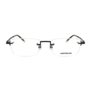 Óculos de Grau Masculino Montblanc Quadrado Parafusado Preto Mb01050 001