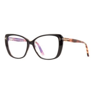 Óculos de Grau Feminino Quadrado Tom Ford Acetato Preto