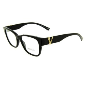 Óculos de Grau Feminino Versace Quadrado Acetato Preto