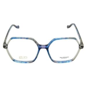 Óculos de Grau Feminino Ana Hickmann Hexagonal Acetato Azul/ Estampado