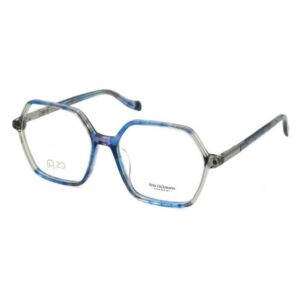 Óculos de Grau Feminino Ana Hickmann Hexagonal Acetato Azul/ Estampado