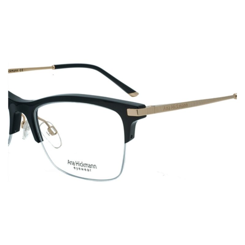Óculos de Grau Feminino Retangular Ana Hickmann Fio de Nylon Preto