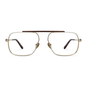 Óculos
  de Grau Masculino Calvin Klein Aviador Metal Dourado