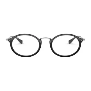 Óculos de Grau Unissex Ray ban Oval Acetato Preto