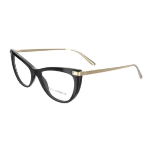 Óculos de Grau Feminino Dolce Gabbana Gatinho Acetato Preto/Dourado modelo DG3329