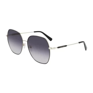 Óculos de Sol Feminino Longchamp Quadrado Metal Preto modelo LO151S