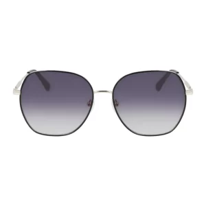 Óculos de Sol Feminino Longchamp Quadrado Metal Preto modelo LO151S