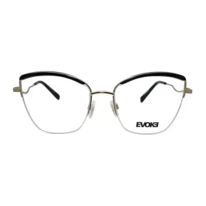 Óculos de Grau Feminino Evoke Gatinho Metal Preto/Dourada modelo EVK RX21