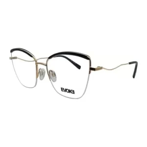 Óculos de Grau Feminino Evoke Gatinho Metal Preto/Dourada modelo EVK RX21