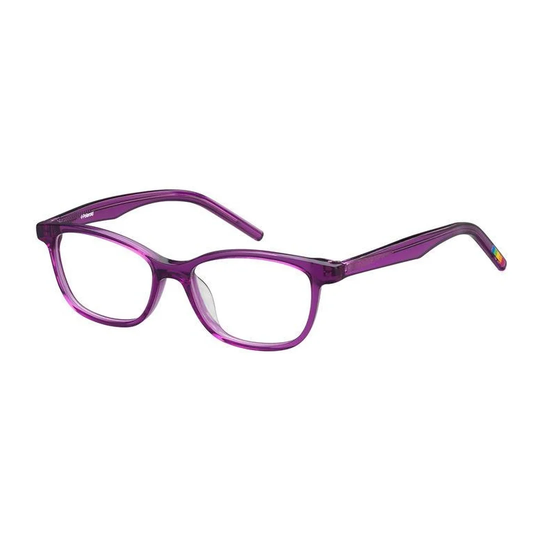 Óculos de grau Infantil Retangular Polaroid Acetato Lilas