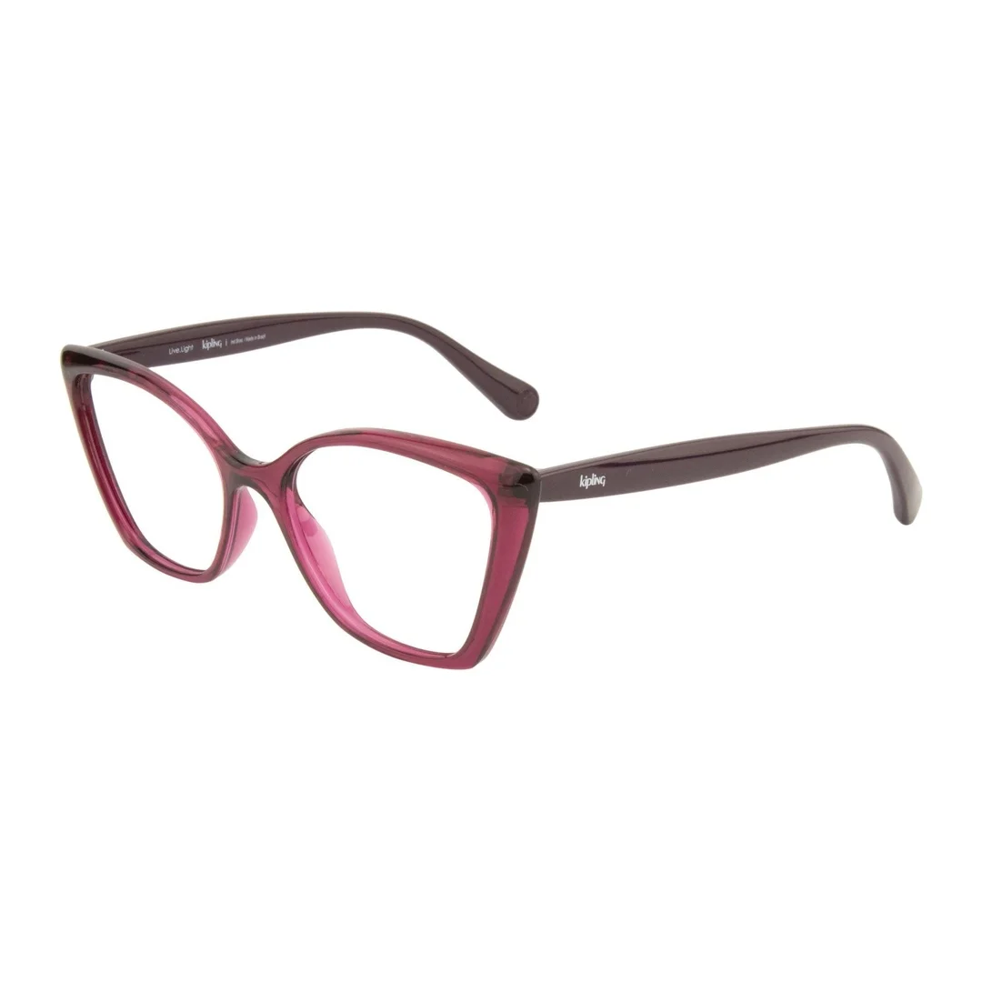 Óculos de grau Feminino Gatinho Kipling Vinho