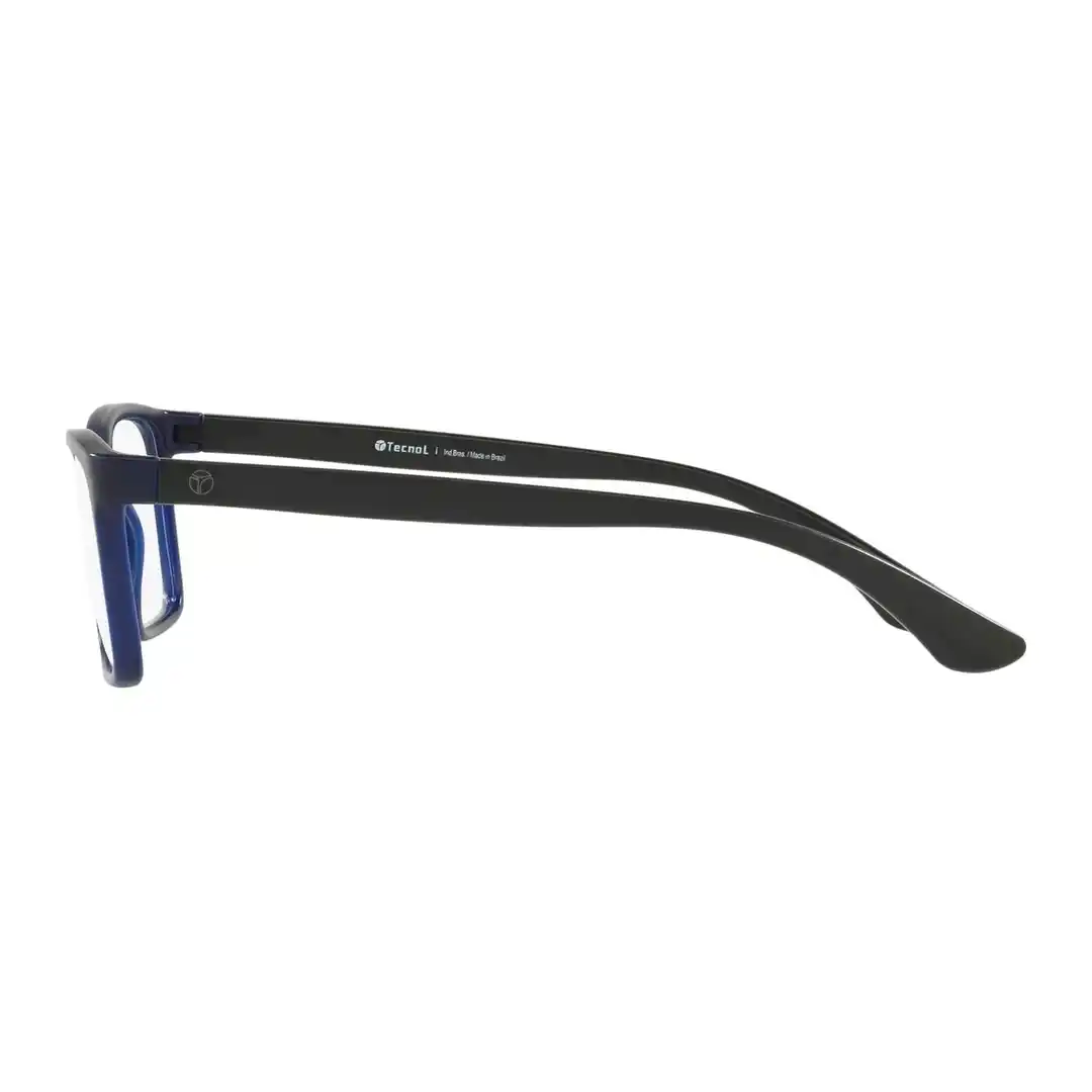 Óculos de grau Masculino Retangular Tecnol Azul Fosco