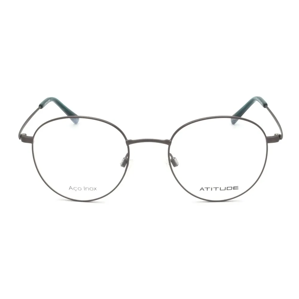 Óculos de Grau Infantil Masculino Atitude AT2134M – Metal Redondo Grafite