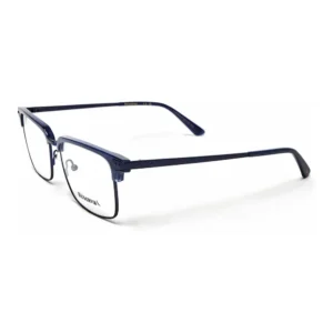 Óculos de Grau Masculino Reserva RSV2103 – Metal Retangular Azul Marinho com Molas