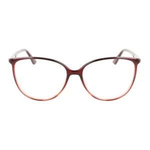 Óculos de Grau Feminino Calvin Klein CK21521N – Acetato Oval Vinho Degradê