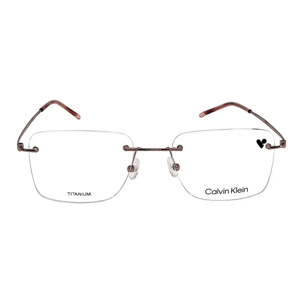 Óculos de Grau Unissex Calvin Klein CK22125TB – Metal Parafusado Nude Retangular