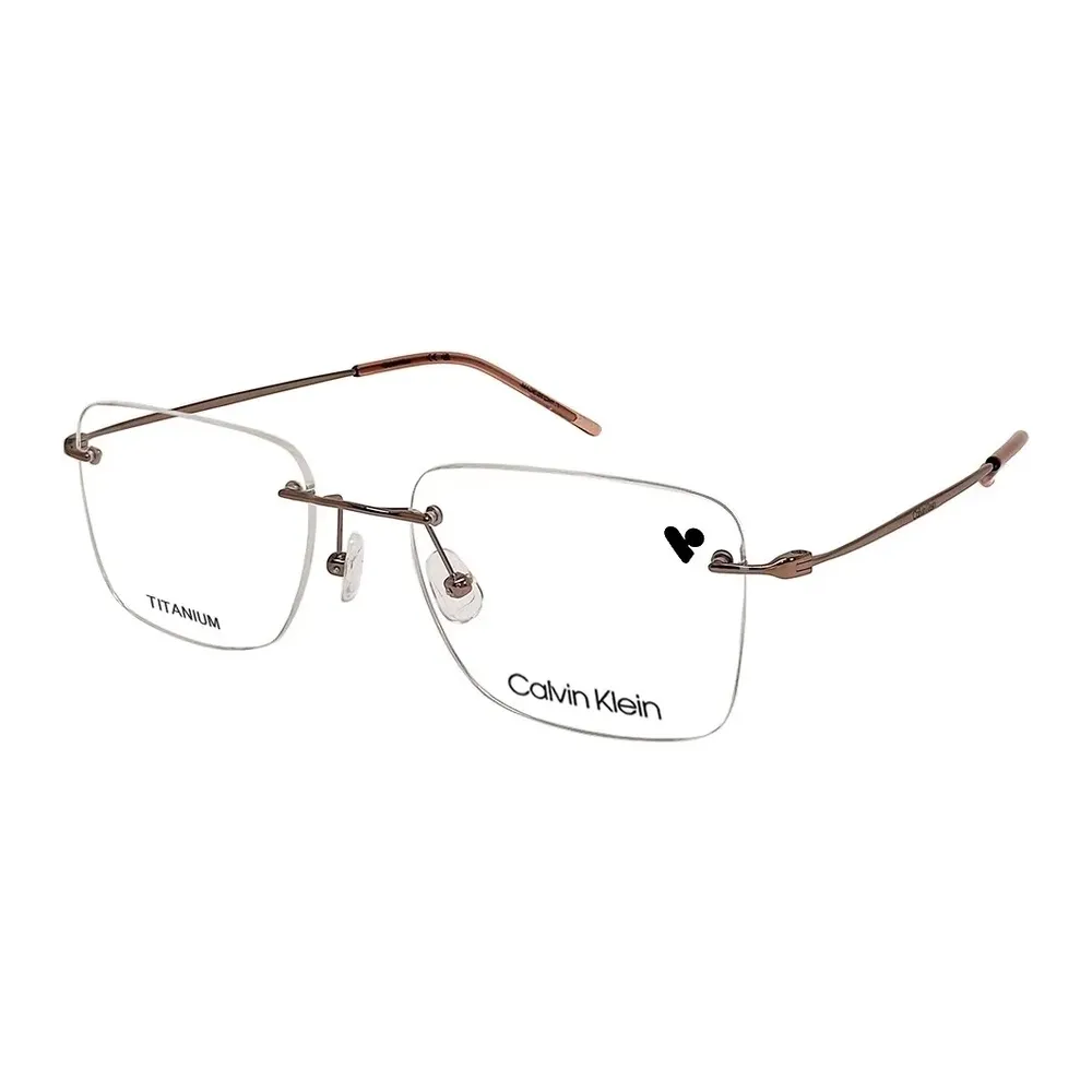 Óculos de Grau Unissex Calvin Klein CK22125TB – Metal Parafusado Nude Retangular