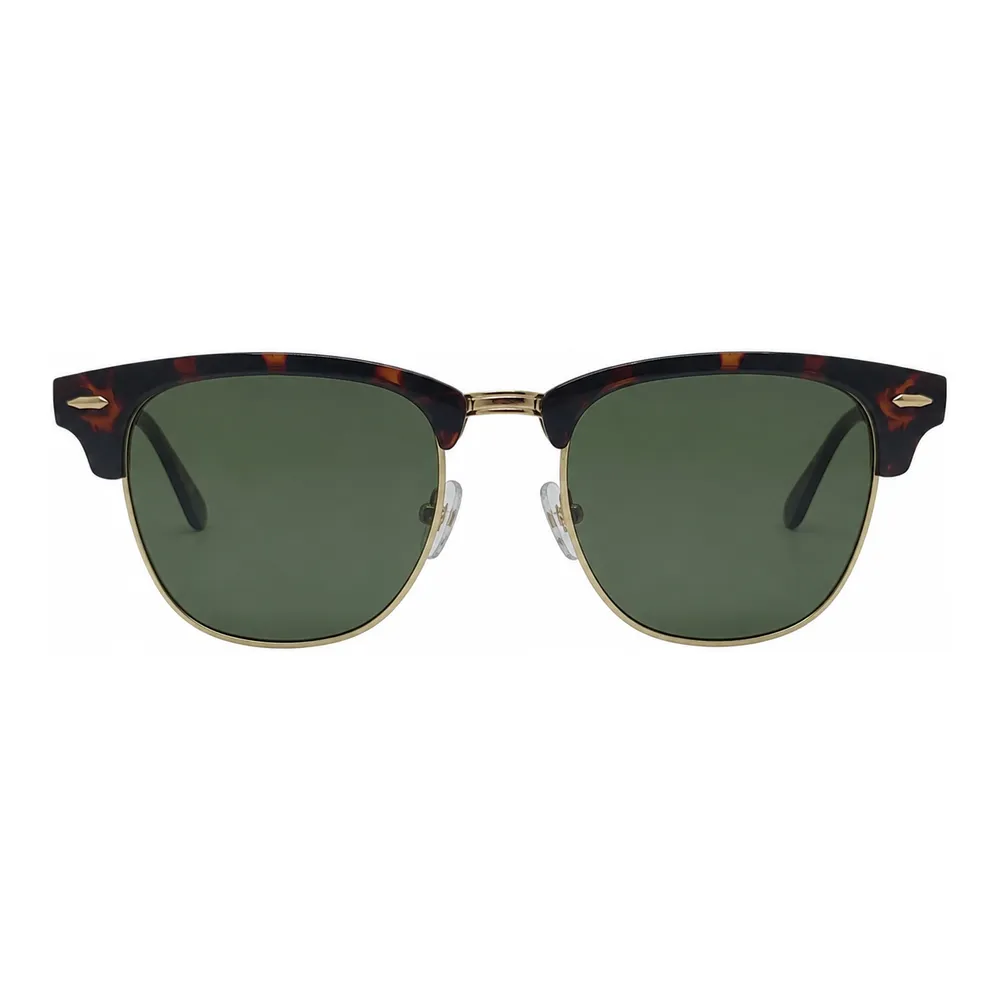 Óculos de Sol Unissex Sestini Se386 - Metal Aro Total Clubmaster Marrom, Dourado