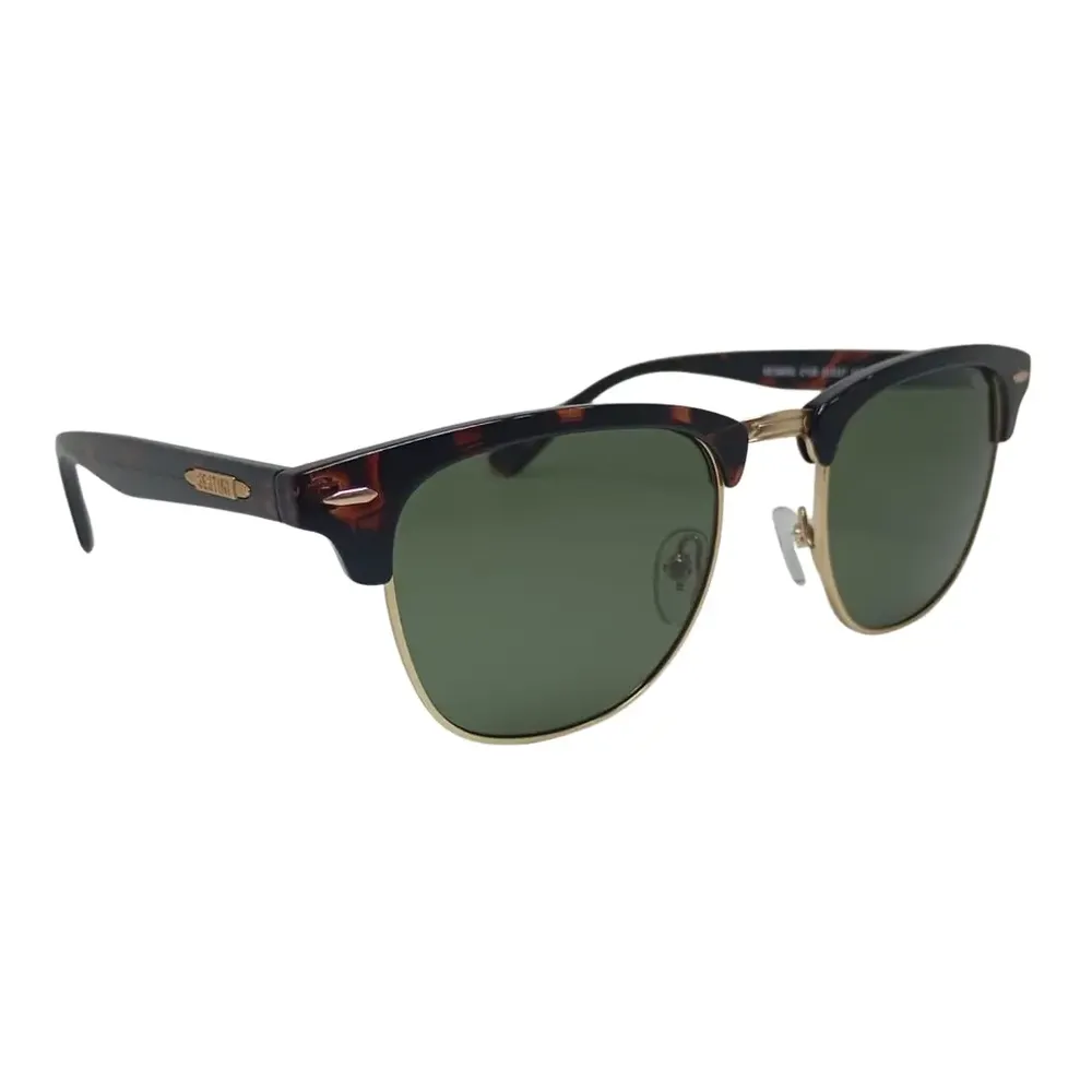 Óculos de Sol Unissex Sestini Se386 - Metal Aro Total Clubmaster Marrom, Dourado