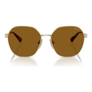 Óculos de Sol Feminino Vogue 0VO4318SB Metal Hexagonal Marrom